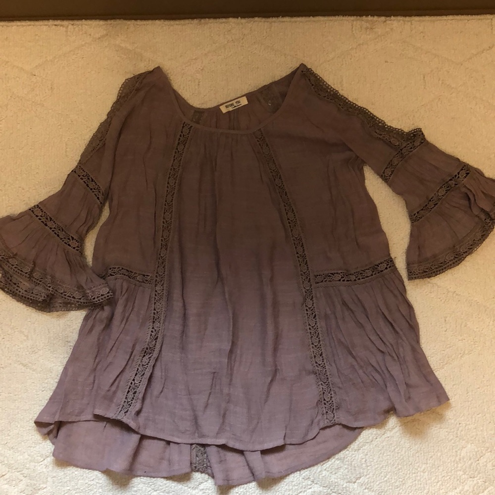 Boutique Purple Lace Top
